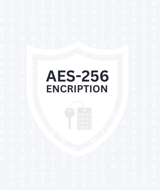 Shield displaying AES-256 Encription text